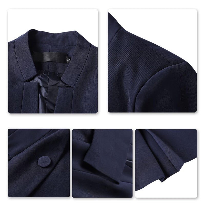 YUNCLOS Women's Business Office 1 Button Blazer Jacket and Pants Suit Set - Image 5